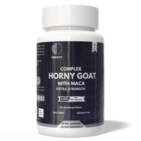 Heroot Goat Weed Capsule Maca Root 500mg Supports Stamina & Saw Palmetto, 120 Capsules