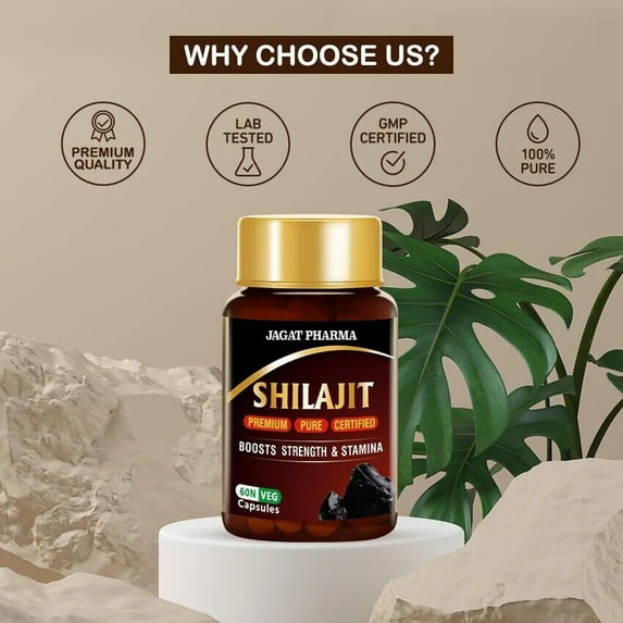 HEROOT Himalayan Premium Pure Shilajit Certified 60 Capsules | Helps to Improved Strength and Stamina
