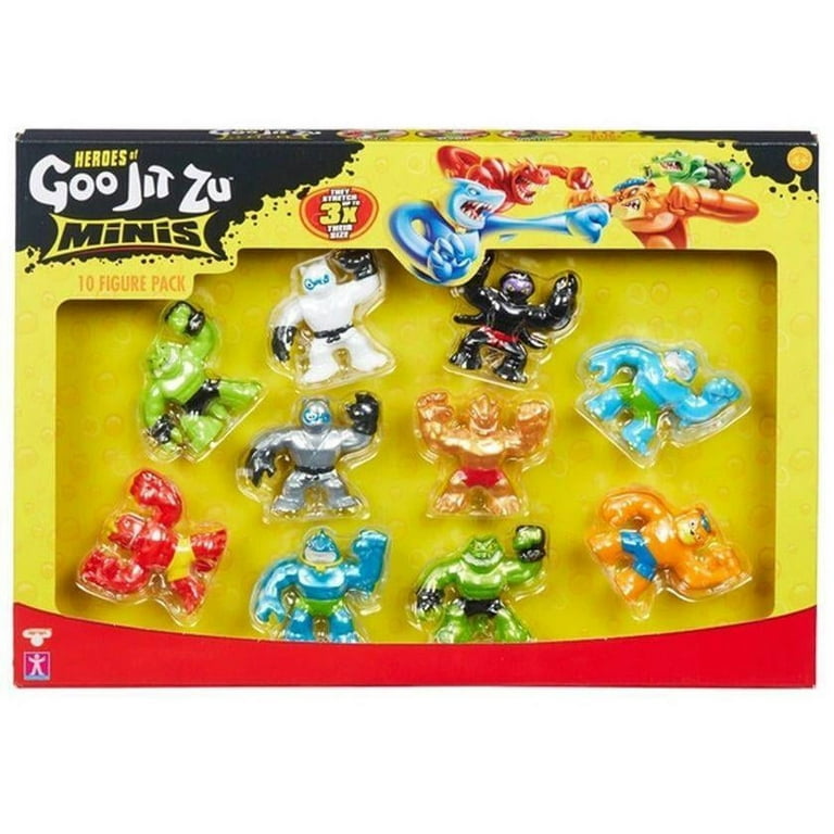 Brand New Heroes of Goo Jit Zu Stretch Mini's, 10 Pack Action
