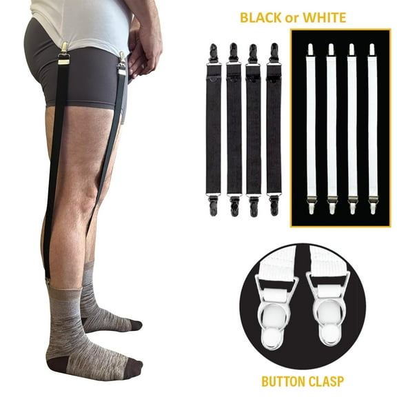 Hero’s Pride Shirt Holder Adjustable Single Strap with Button Clasp, Black