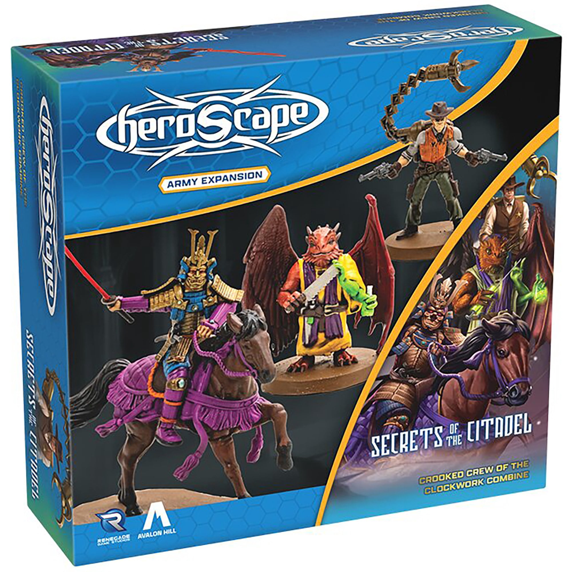 Renegade Games: Heroscape: Crooked Crew of the Clockwork Combine Army Expansion - 3 Miniatures, 3 Army Cards, Treasure Glyph, Secrets of the Citadel