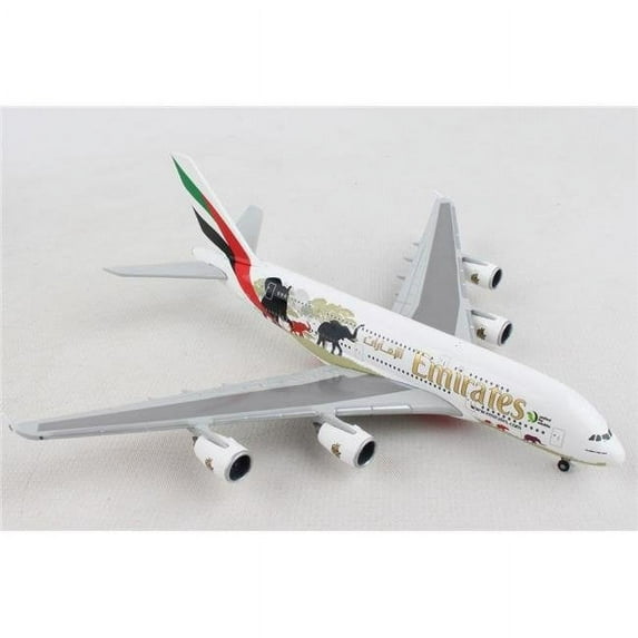 Herpa HE532723 1 by 500 Scale Emirates A380 United for Wildlife No.2 Model Aircraft