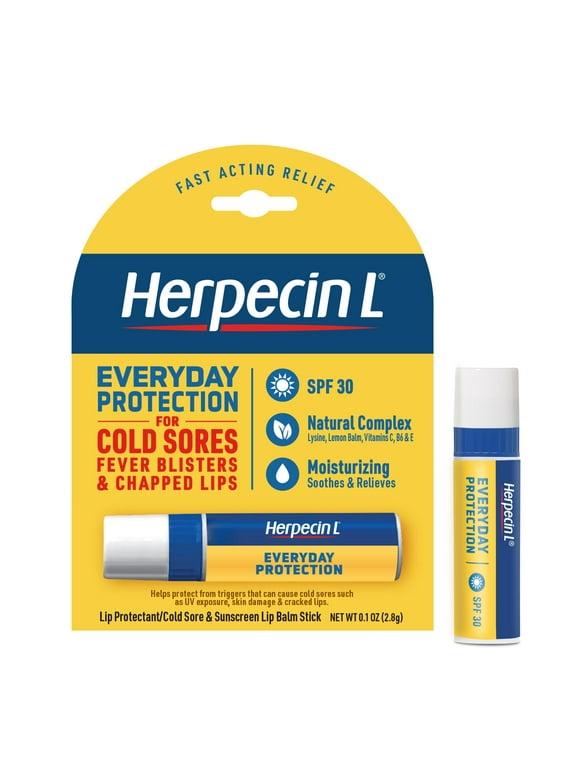 Herpecin-L for Cold Sores, Fever Blister Treatment, & Chapped Lips with SPF 30, 0.1 Ounce