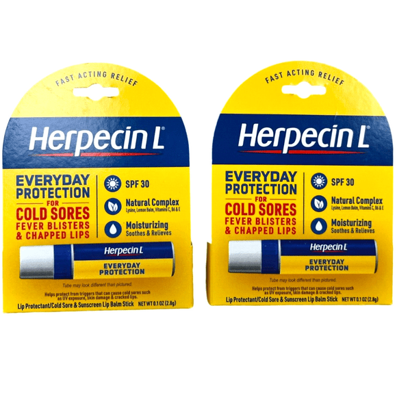 Herpecin L Lip Balm for Cold Sores & Fever Blisters 0.1 oz 2 PACK