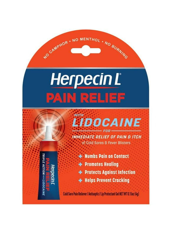 Herpecin-L Pain Relief with Lidocaine Cold Sore and Fever Blister Treatment, 0.15 oz