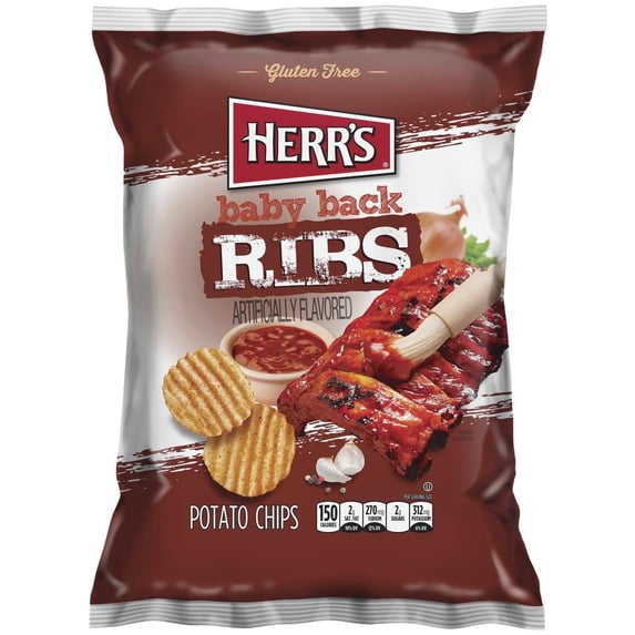 Walmart Pot Ribs Herr's - Baby Back Ribs Potato Chips - 170g - Walmart.com