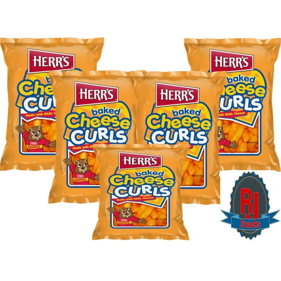 Herr`s Baked Cheese Curls 1 oz Pack of 42 (Curated by RJ Snacks)