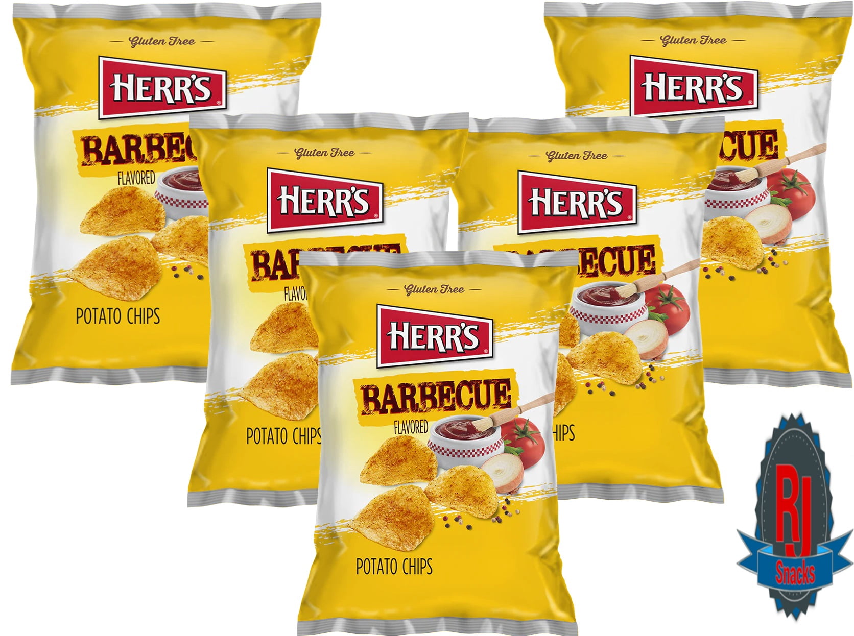 Herr`s Barbecue Potato Chips, 1OZ (Curated by RJ Snacks 40 Bags Value Pack)