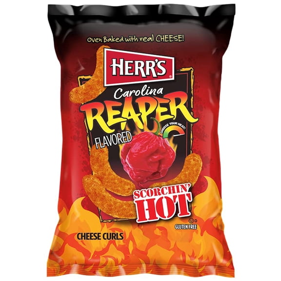 Herr's Carolina Reaper Flavoured Cheese Curls 184g (Pack of 3)