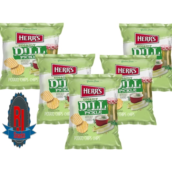 Herr`s Creamy Dill Potato Chips 1 oz Pack of 42 (Curated by RJ Snacks)