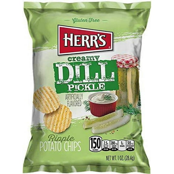 Herr's - Creamy Dill Potato Chips, Pack of 12.. bags..