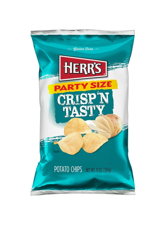 Herr's Crisp 'N Tasty Regular Potato Chips 13oz Party Size