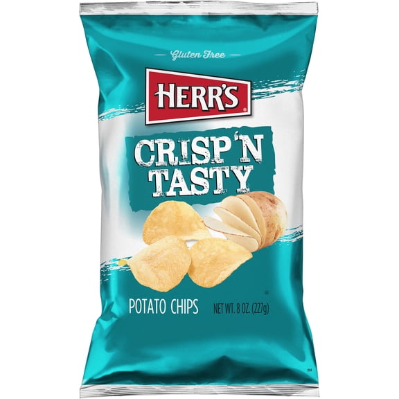 Herr's Crisp 'N Tasty Regular Potato Chips 8 Ounce
