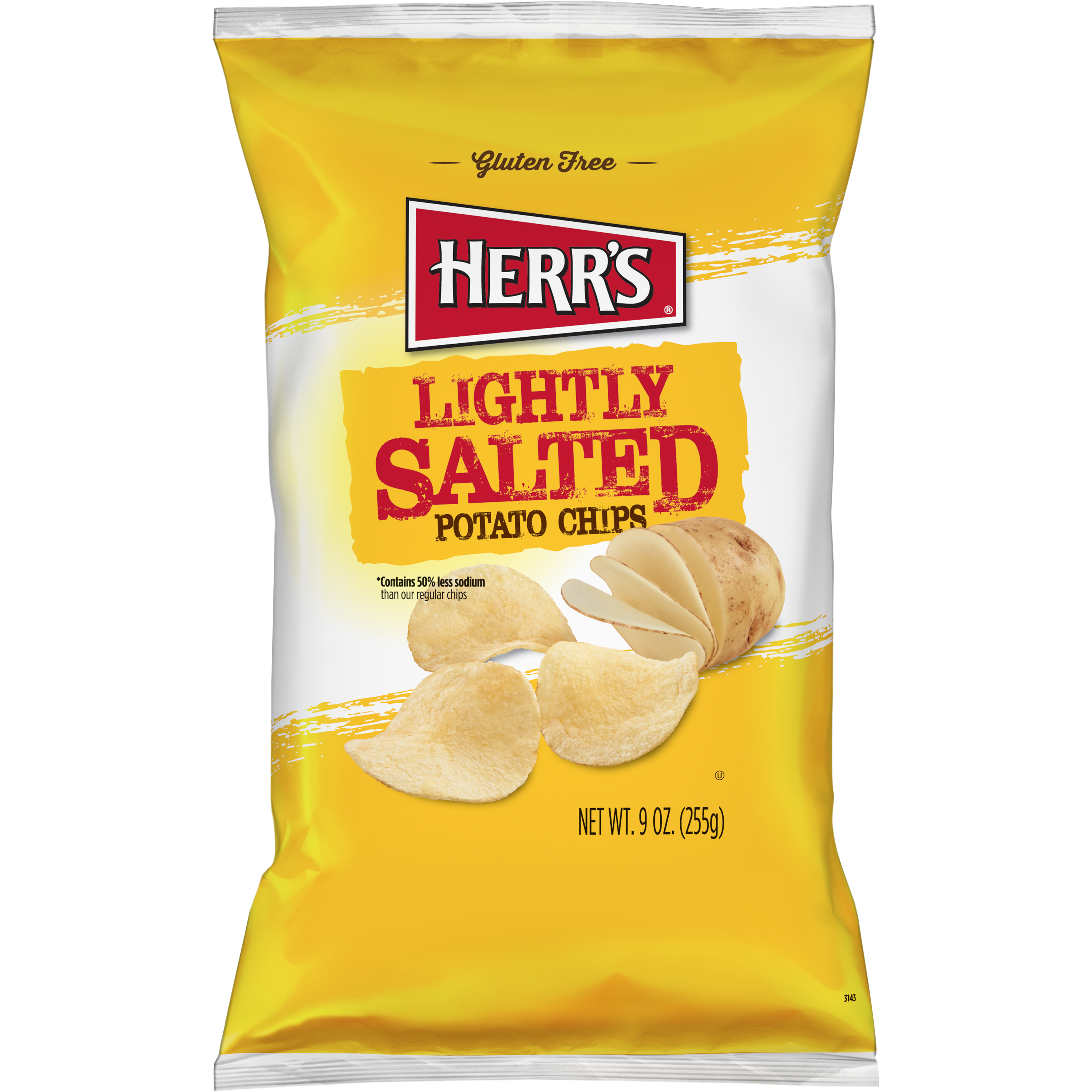 Herr's GlutenFree Lightly Salted Potato Chips, 9 oz