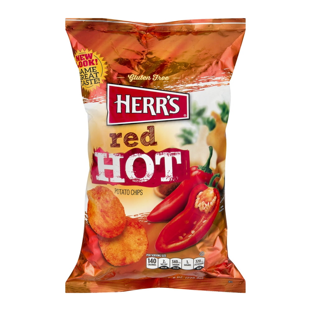 Herr's GlutenFree Red Hot Potato Chips, 8 Oz.