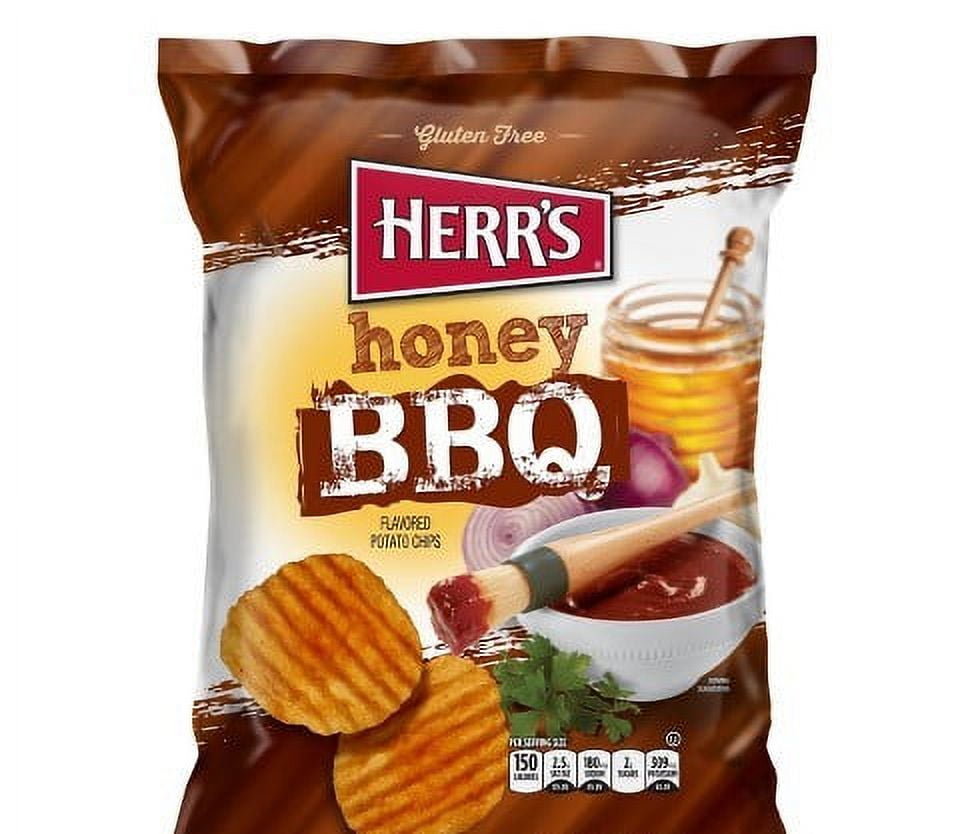 Herr's Honey BBQ Flavored Potato Chips 1 oz (pack of 42)