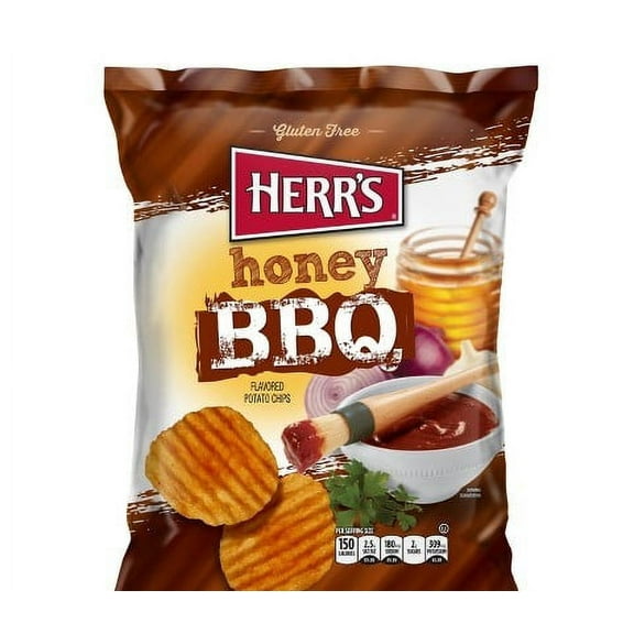 Herr's Honey BBQ Flavored Potato Chips 1 oz (pack of 42)