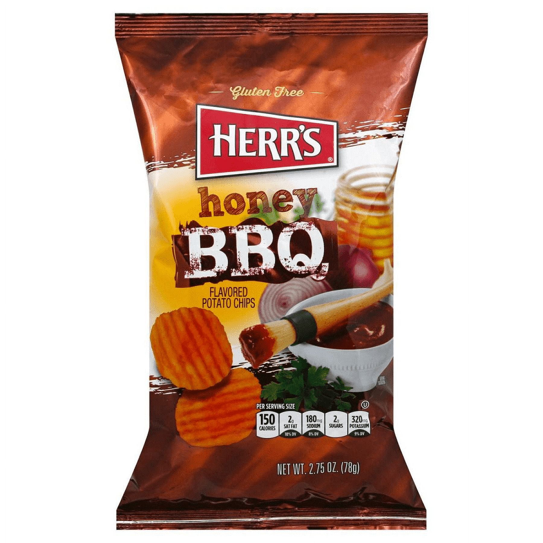Herr's Honey BBQ Flavored Potato Chips, 24-Pack Case 2.75 oz. Single ...