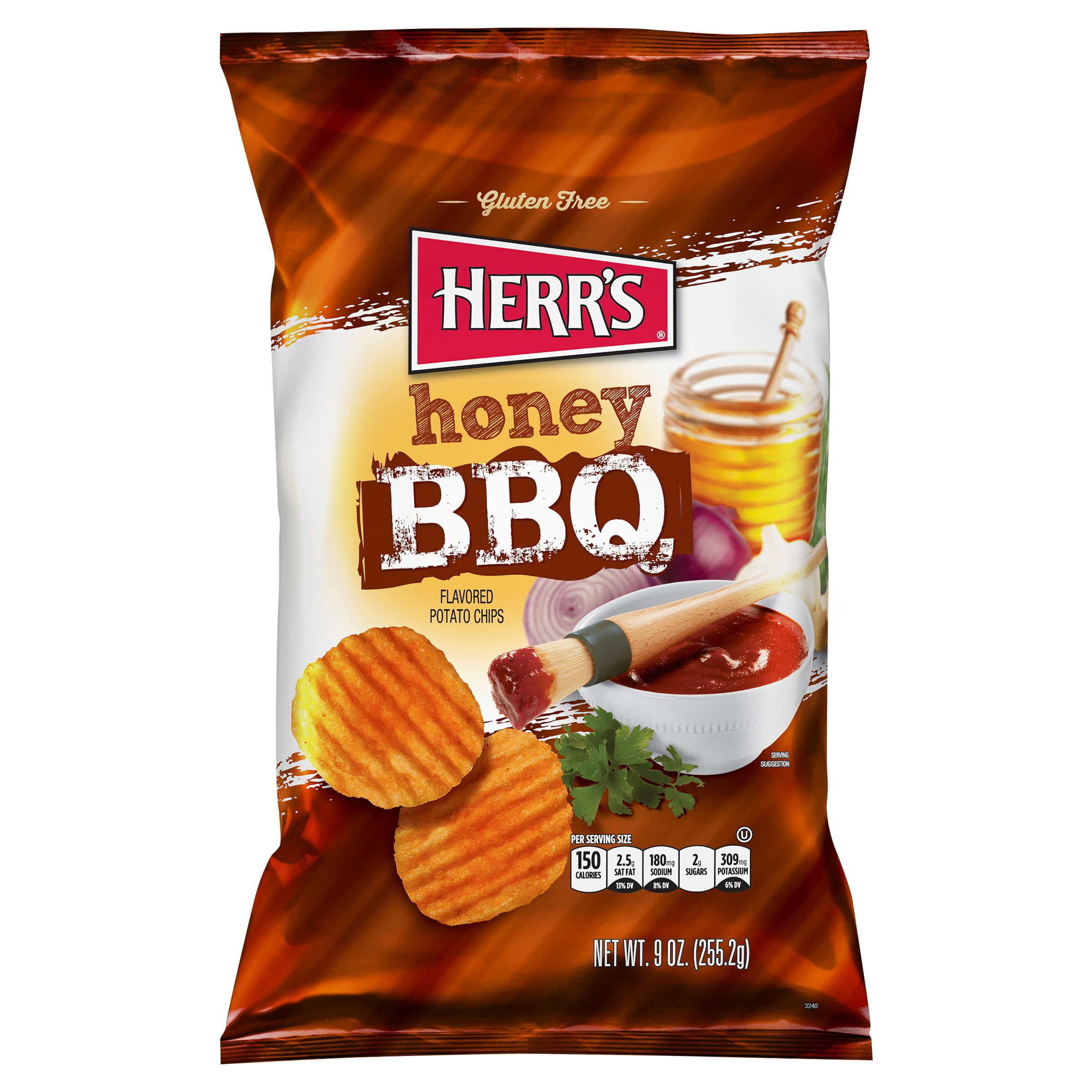 Herr's Honey BBQ Potato Chips, 9 oz.