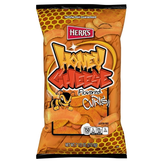 Herr's Honey Cheese Flavored Curls, 4-Pack 7.5 Oz. Bags