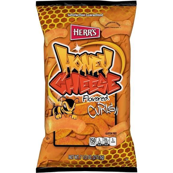 Herr's Honey Cheese Flavored Curls, 7.5 oz