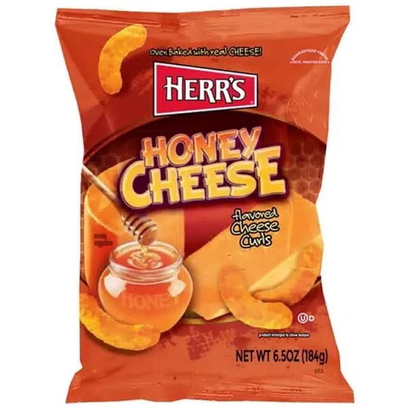 Herr's Honey Cheese Flavoured Cheese Curls, Oven Baked with Real Cheese, 170g