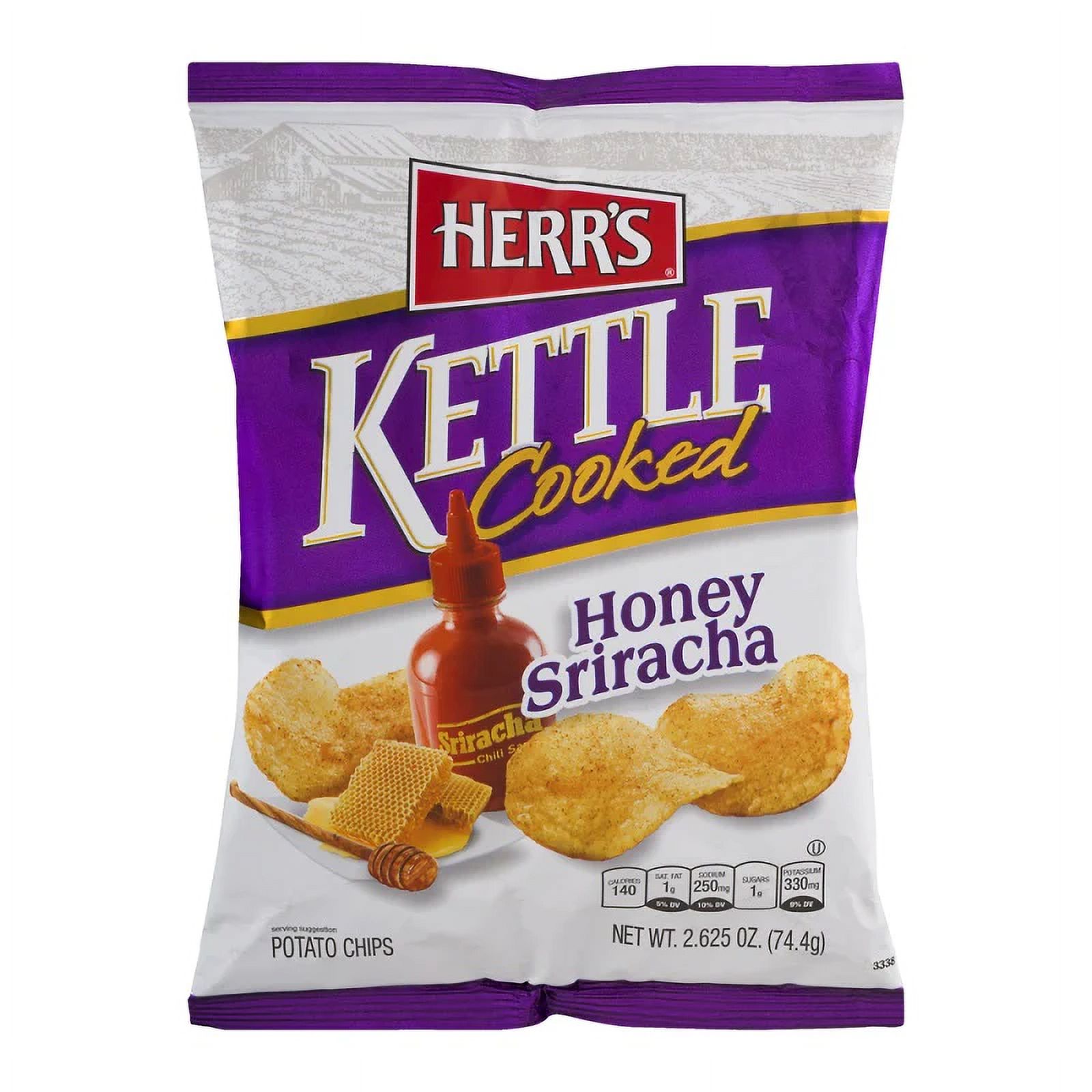 Herr's Honey Sriracha Kettle Cooked Potato Chips, 24Pack Case 2.625 oz