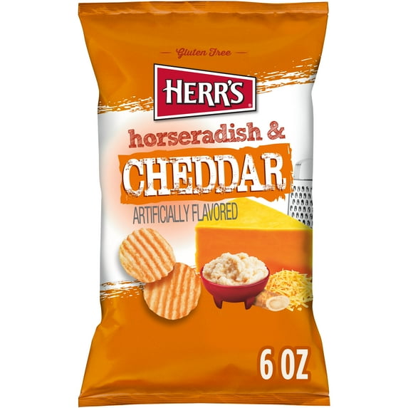 Herr's Horseradish and Cheddar Flavored Potato Chips, 6 oz.