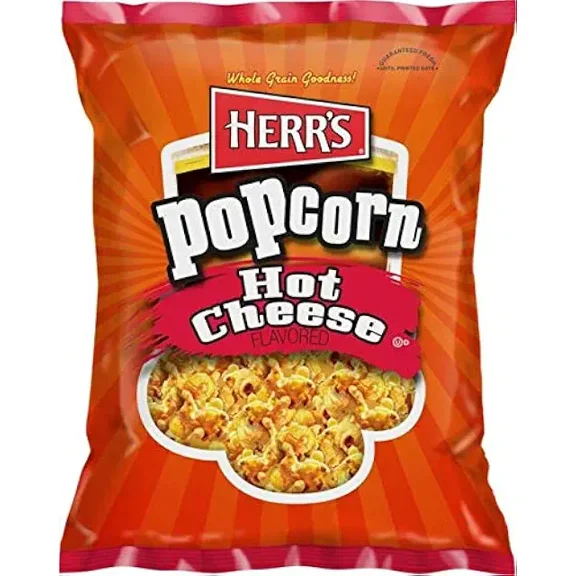 Herr`s Hot Cheese Popcorn .625 oz Pack of 30 (Curated by RJ Snacks)