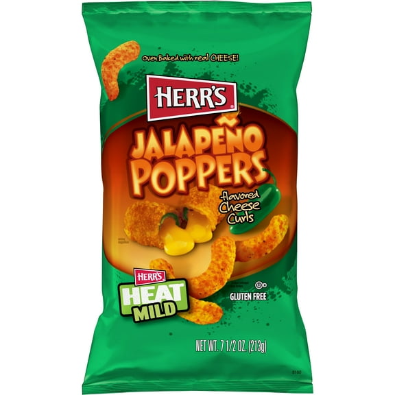 Herr's Jalapeño Poppers Flavored Cheese Curls, 7 1/2 oz