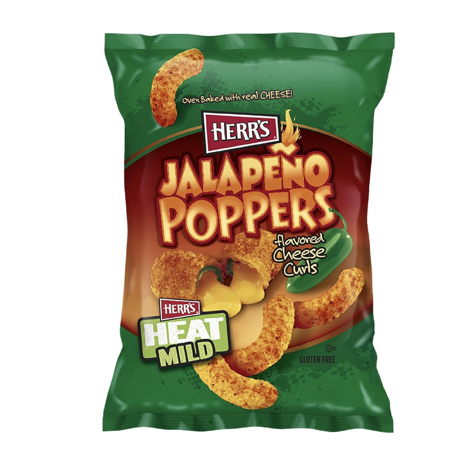 Herr's Jalapeno Popper Cheese Curls, 1 Ounce (Pack of 42 bags