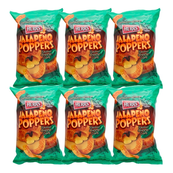 Herrs Jalapeno Popper Cheese Curls (2.75 oz., Pack of 6)