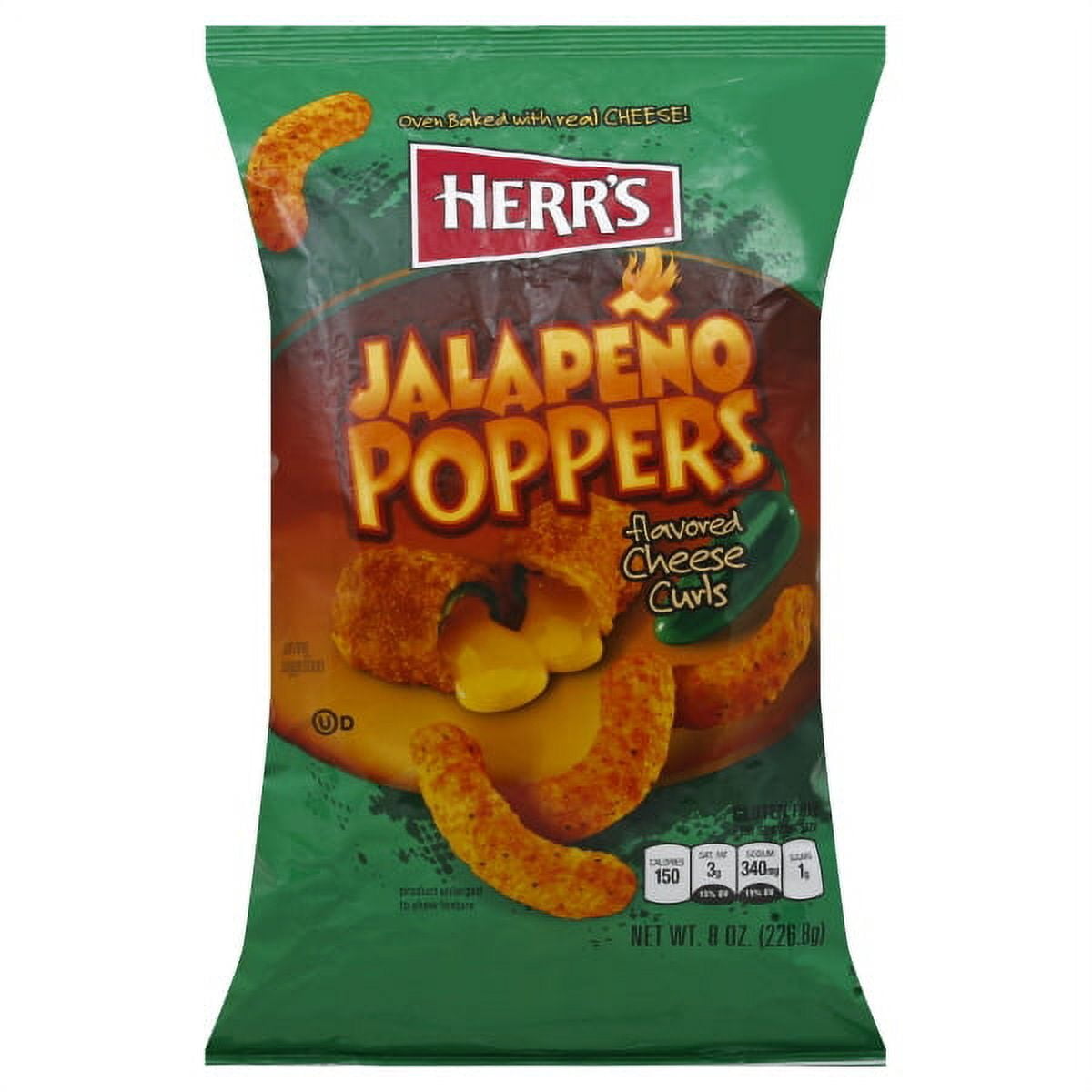 Herr's Jalapeno Poppers Cheese Curls, 8.5 Oz.