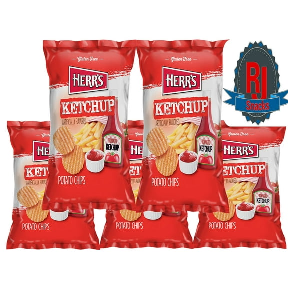 Herr`s Ketchup Potato Chips 1 oz Pack of 24 (Curated by RJ Snacks)