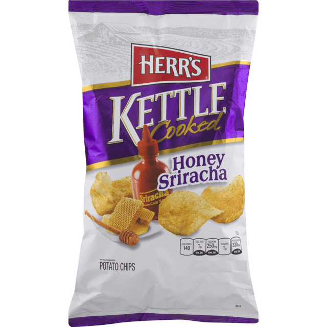 Herr's Kettle Cooked Honey Sriracha Potato Chips, 4Pack 7.5 oz. Bags