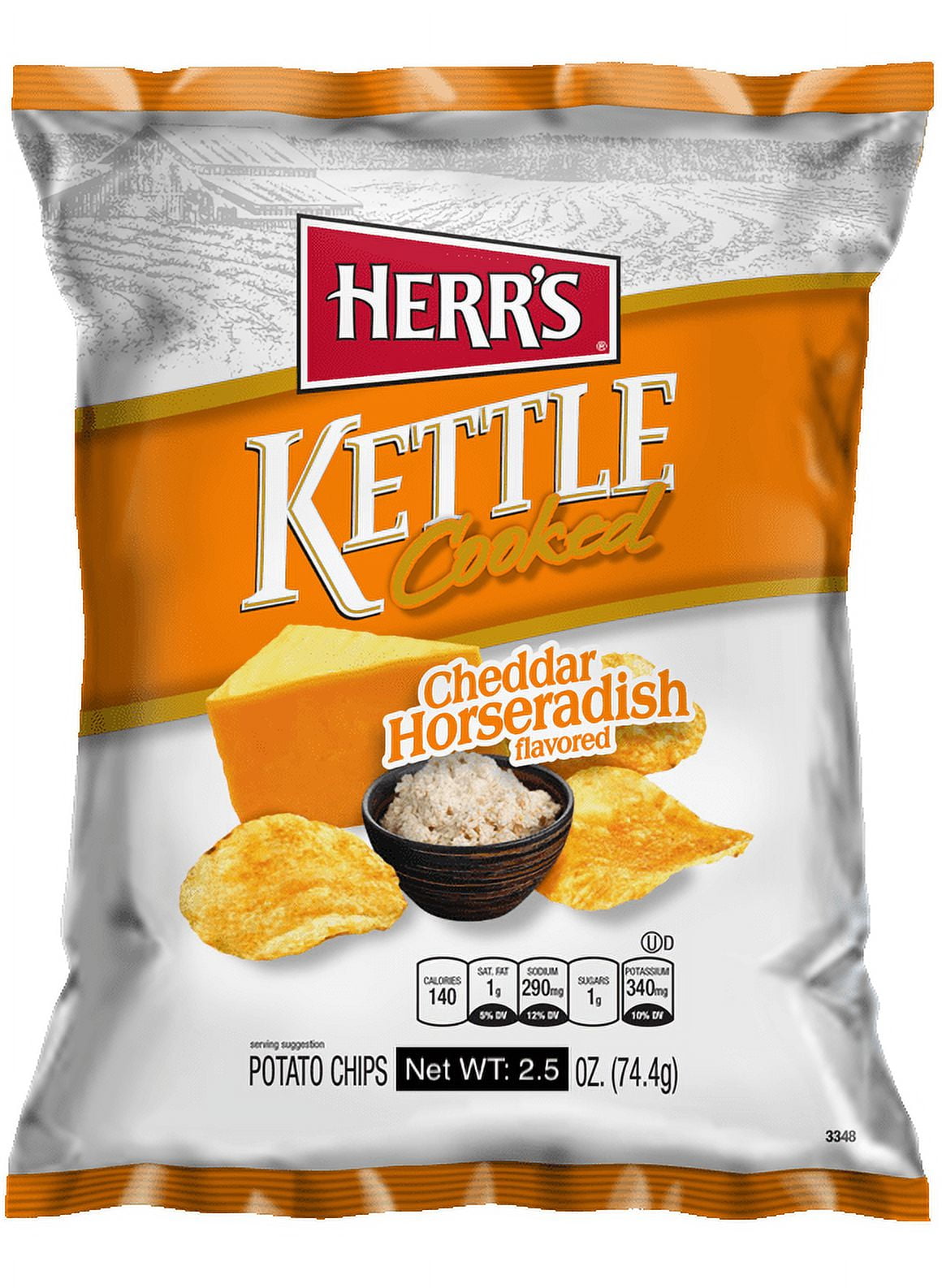 Herr's Kettle Cooked Potato Chips Cheddar Horseradish