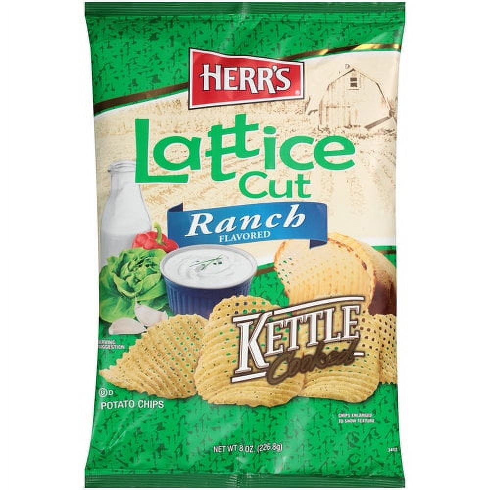 Herr's Lattice Kettle Cooked Cut Ranch Potato Chips, 8 Oz.