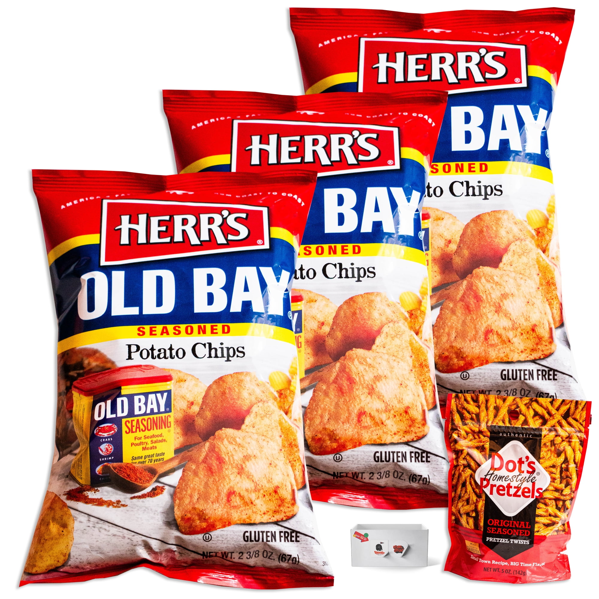 Herr's Old Bay Seasoning Potato Chips (3, 2.37oz bags) - Dot's Original ...