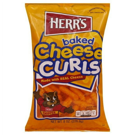 Herr's Original Baked Cheese Curls, 3-Pack 8 oz. Family Size Bags