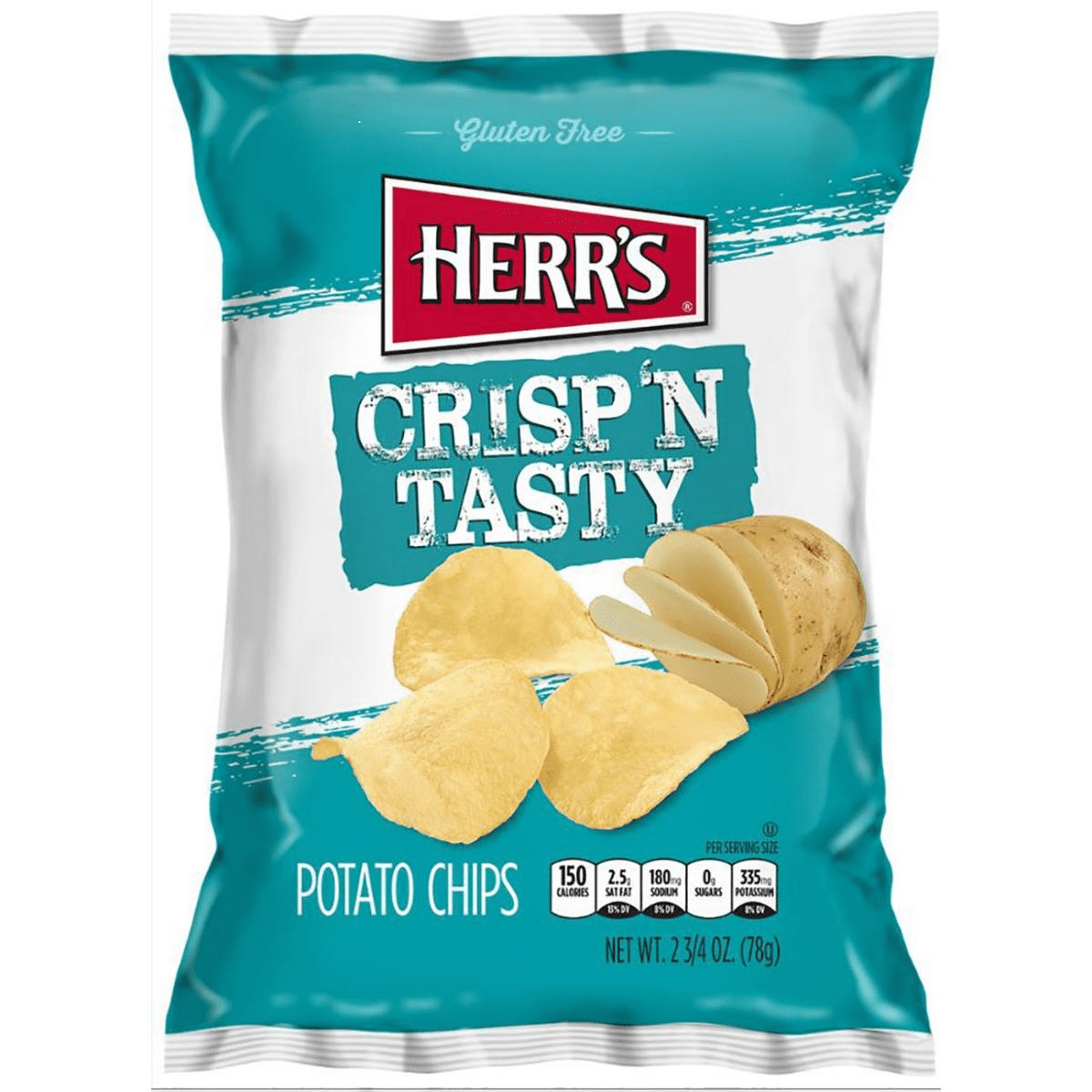 Herr's Original Crisp'n Tasty Potato Chips, 24Pack Case 2.75 oz