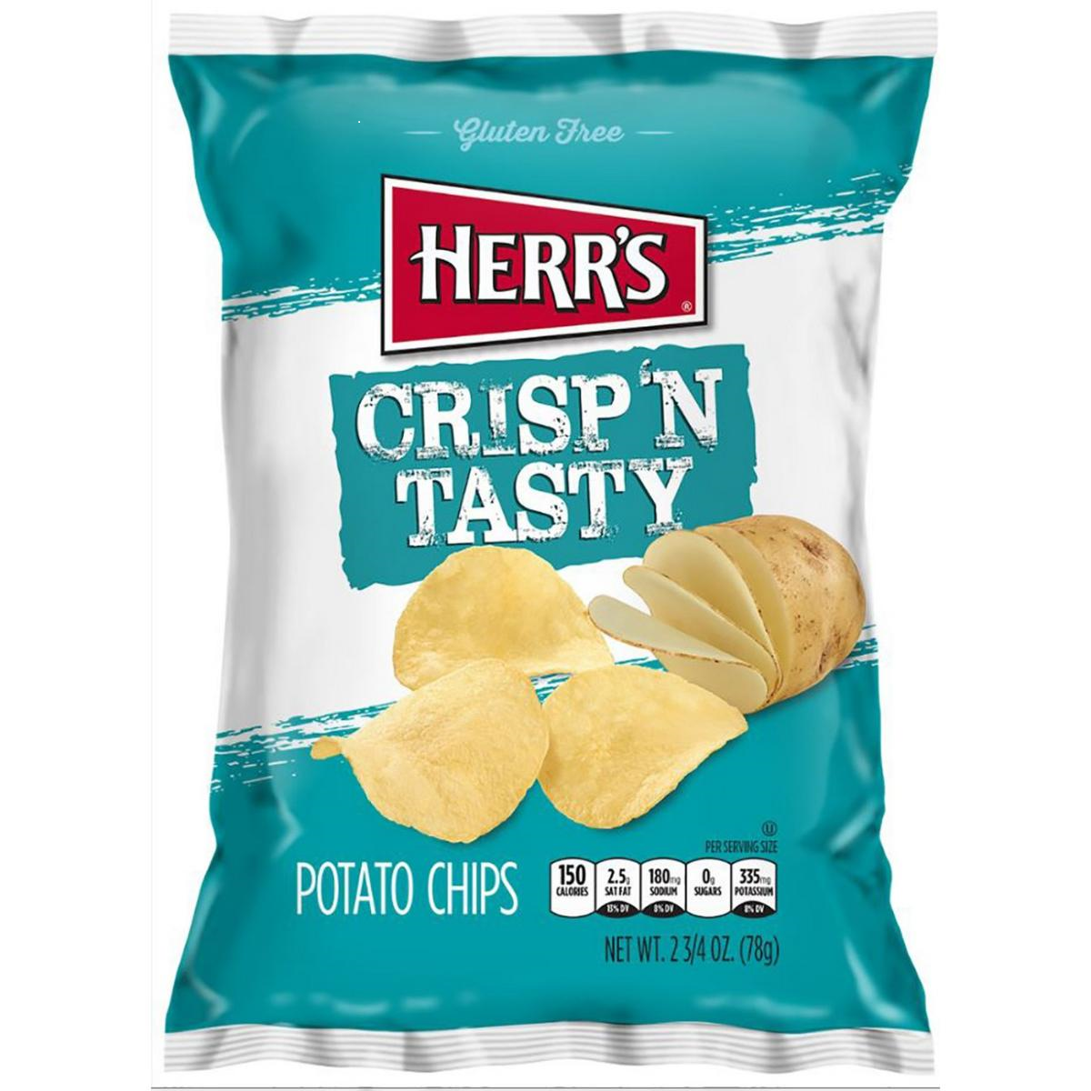 Herr's Original Crisp'n Tasty Potato Chips, 24-Pack Case 2.75 oz ...
