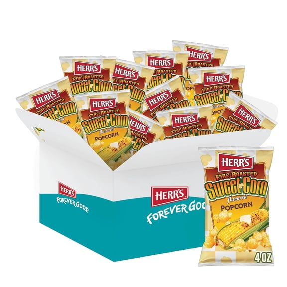Herrs Popcorn, Fire Roasted Sweet Corn Flavor, Gluten Free, 4 Ounce (Pack of 12 bags)