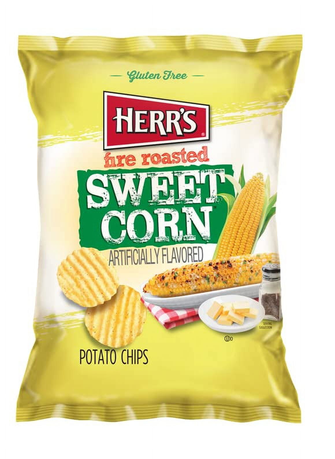 Herr’s Potato Chips, Fire Roasted Sweet Corn Flavor, Gluten Free Snacks