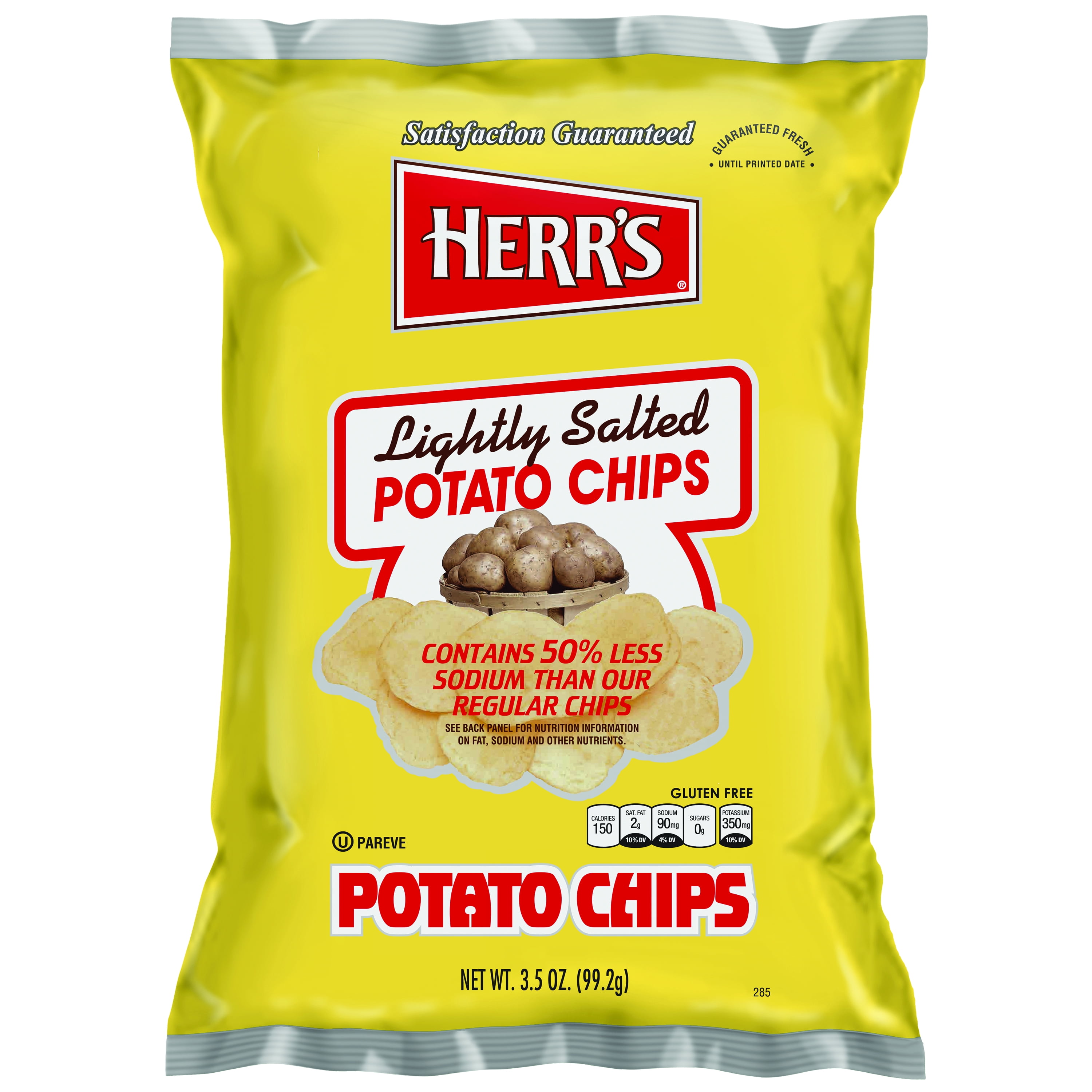 Herr's Potato Chips, Lightly Salted, 3.50 Oz, 16 Ct