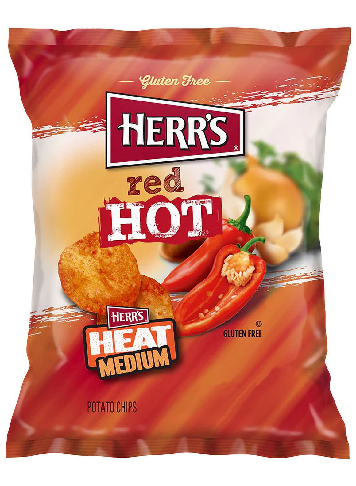 Herr's Red Hot Flavored Potato Chips, 24Pack Case 2.75 oz. Single
