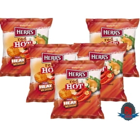 Red Chips Snacks Collection Featuring Hot and Flavored Potato Chips