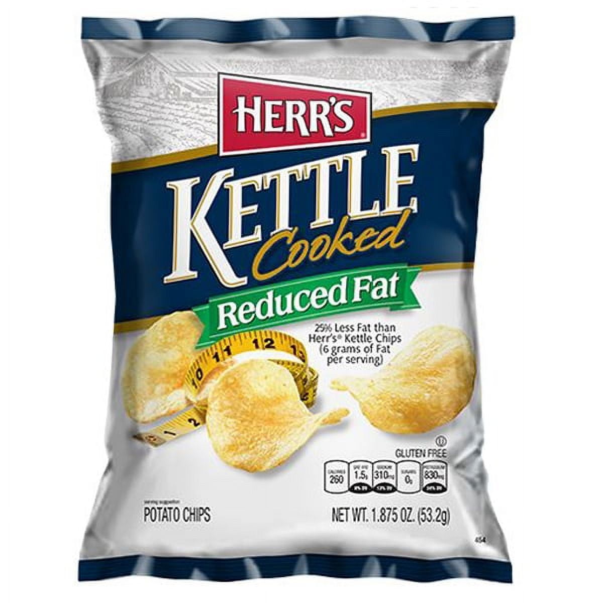 Herr's Reduced Fat Kettle Potato Chips 1.9 oz Bags Pack of 24