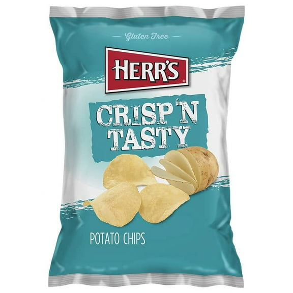 Herr's Regular Crispy Tasty Potato Chips 2.75 oz Pack of 3 (Curated by RJ Snacks)