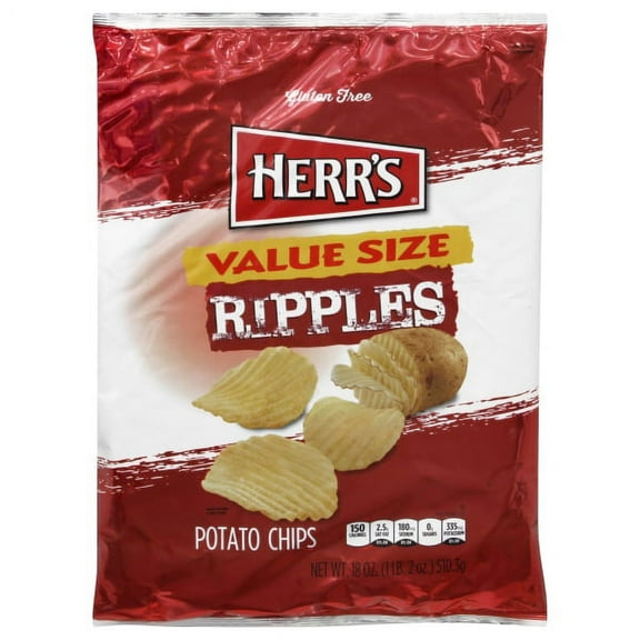 HERR'S Ripple Potato Chips, 18 oz.