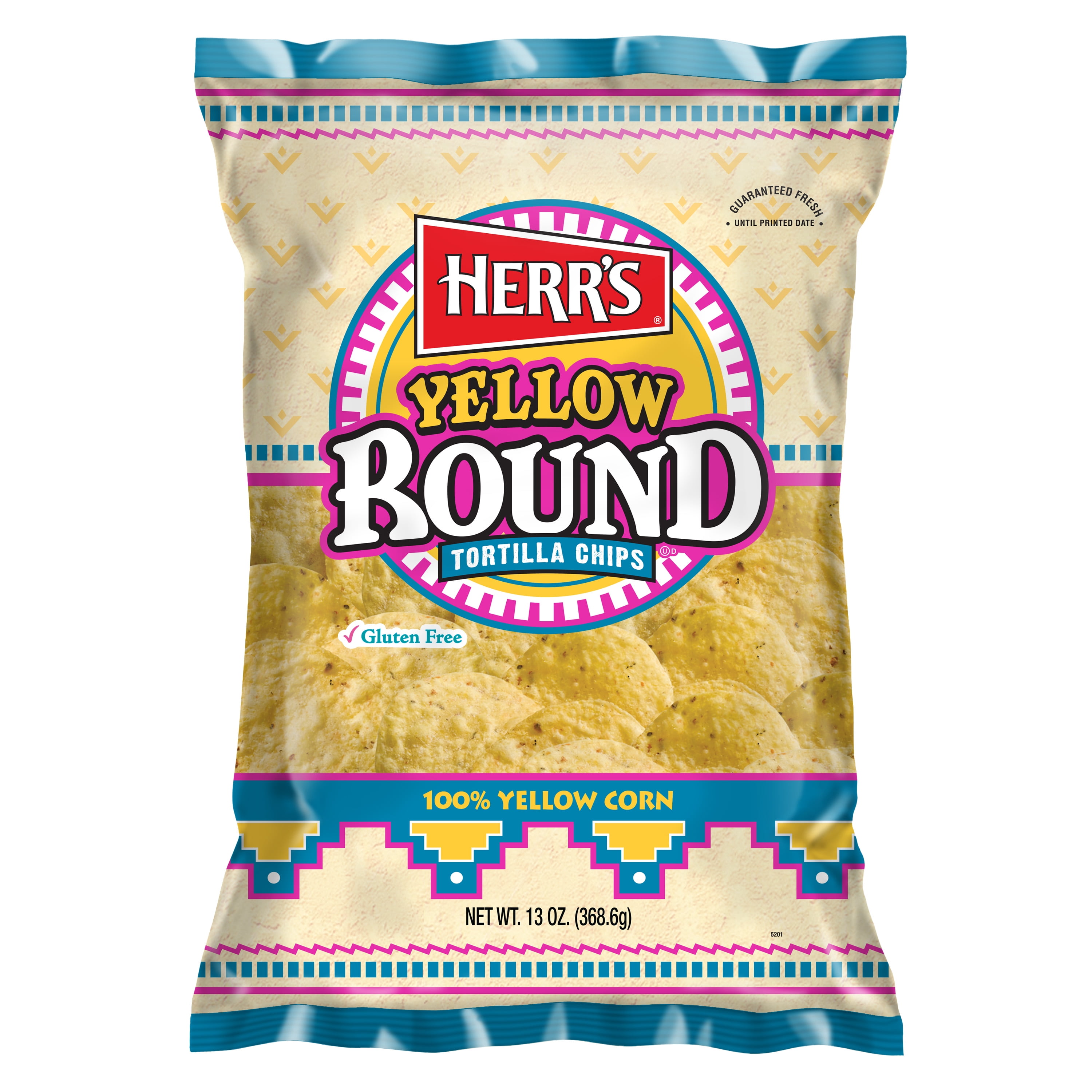 Herr's Round Tortilla Chips, Yellow, 13 Oz, 8 Ct
